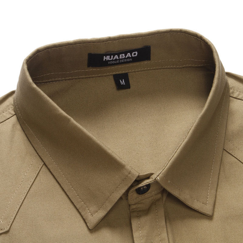 Military Style Long Sleeve Slim-fit Shirt