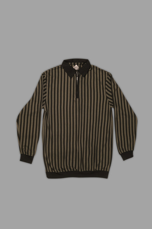Zipper Sweat Shirt Brown