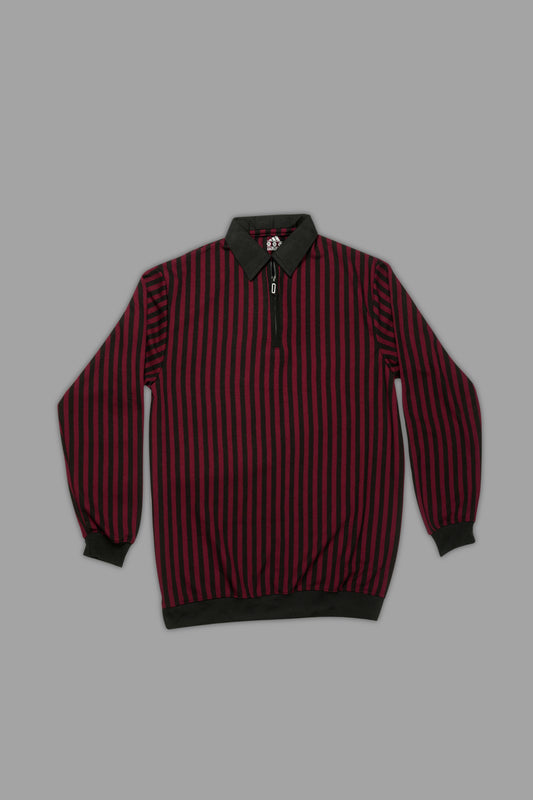 Zipper Sweat Shirt Red
