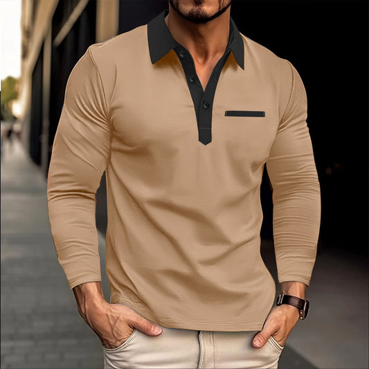 Polo Shirt Long Sleeved American Style