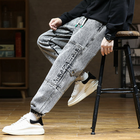 Mens Fashion Brand Loose Ankle-length Jeans