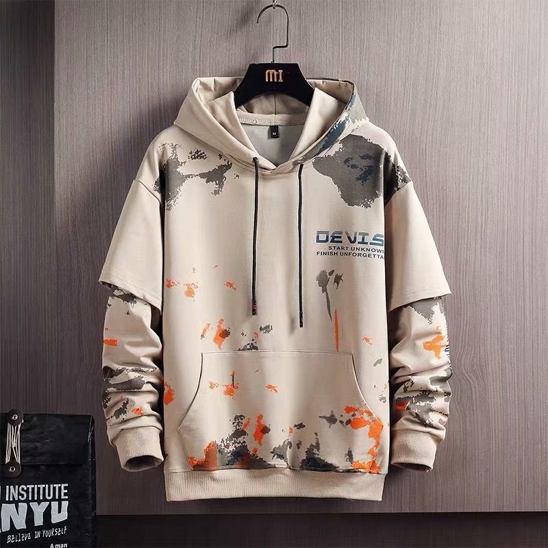 Graffiti Sweater Mens Korean-style Hooded