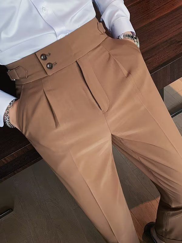 Solid Colour Straight Casual Trouser