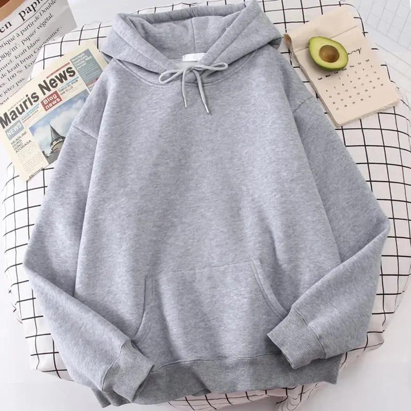 Comfortable Grey Fleece Hoodie - Perfect Casual Wear