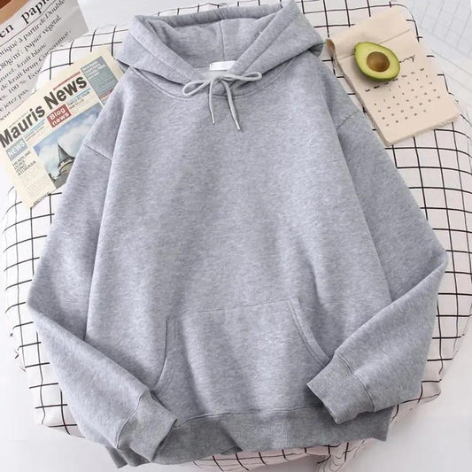 Comfortable Grey Fleece Hoodie - Perfect Casual Wear