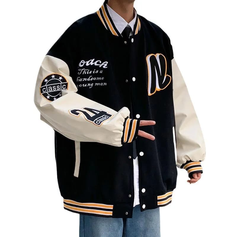 American Retro Spliced Hip Hop Jacket