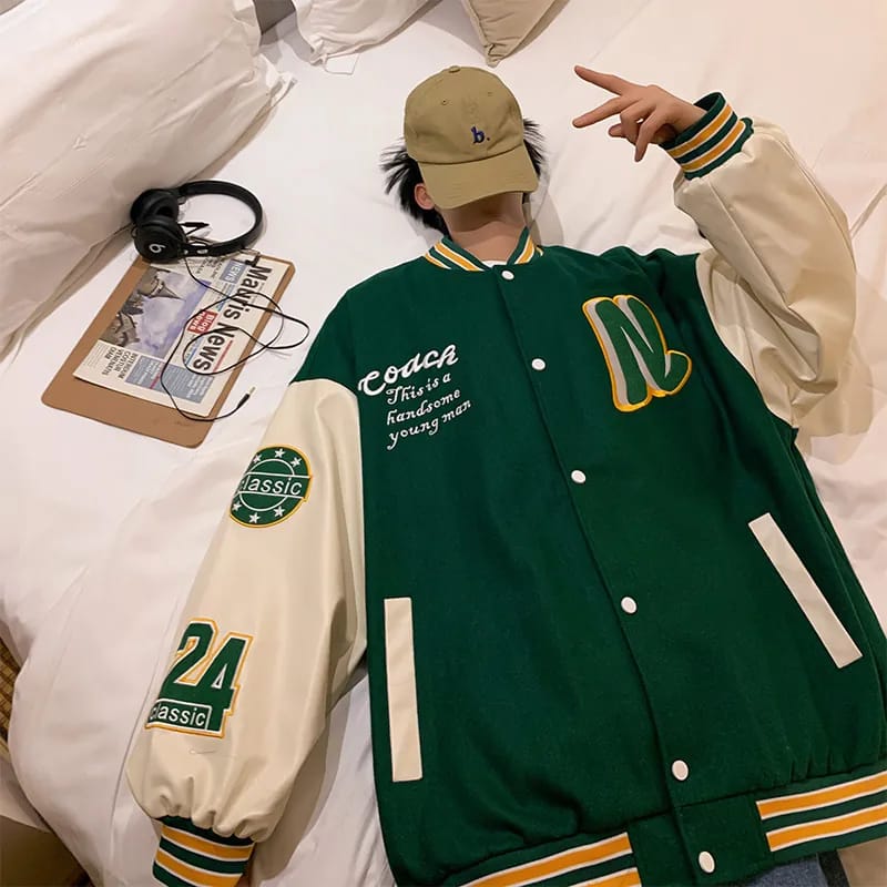 American Retro Spliced Hip Hop Jacket